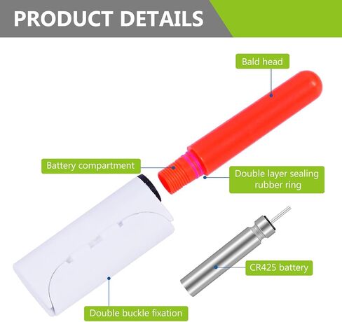 Fishing Glow Sticks LED Fishing Pole Light, 12 Pieces LED Glow Sticks for Fishing Night Fishing Rod Lights Tip LED, Waterproof Glow in The Dark Fishing Pole for Sea Fishing Tackle Rod (Green, Red) in Kuwait