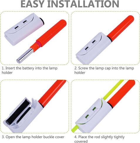 Fishing Glow Sticks LED Fishing Pole Light, 12 Pieces LED Glow Sticks for Fishing Night Fishing Rod Lights Tip LED, Waterproof Glow in The Dark Fishing Pole for Sea Fishing Tackle Rod (Green, Red) in Kuwait