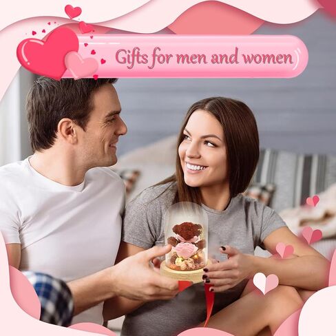 هدايا للنساء، وردة زهرية حقيقية تدوم طويلا في صندوق زجاجي، مصباح زهرة انفينيتي الخالدة هدية مرحة شخصية للصديقة والام والزوجة لعيد الميلاد والزفاف والذكرى السنوية وعيد الحب وعيد الام السعيد in Kuwait