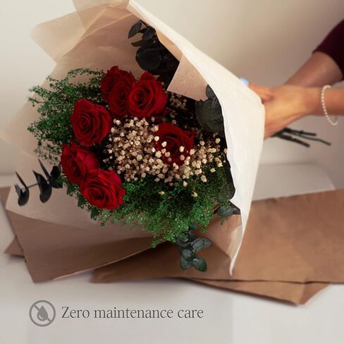 زهور فاخرة، باقة من الزهور تدوم لمدة عام، زهور نضرة تسليم برايم، ورود حمراء، زهور حية، زهور فتيات المزرعة (الذكرى السنوية، هدايا عيد ميلاد لها) in Saudi Arabia