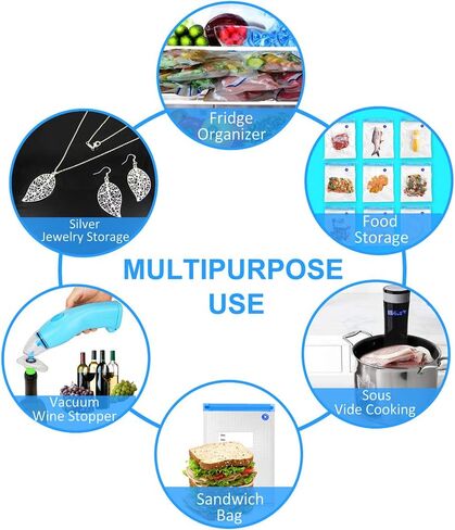 مانع تسرب الهواء المحمول، يتضمن 15 كيسًا مانعًا للتسرب قابلاً لإعادة الاستخدام، وسدادة نبيذ مفرغة، ومشبكين للإغلاق، و4 مشابك فيديو لتخزين الطعام، والحفاظ على النبيذ طازجًا ورطبًا in Kuwait