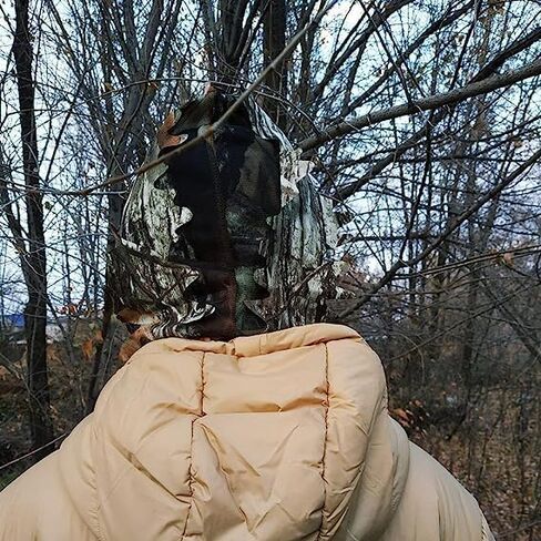 Waxaya خفيفة الوزن كامو قناع الوجه القبعات Ghillie التمويه أغطية الرأس ثلاثية الأبعاد الورقية غطاء كامل غطاء الرأس تركيا الصيد الملحقات in Kuwait