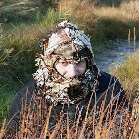 Waxaya خفيفة الوزن كامو قناع الوجه القبعات Ghillie التمويه أغطية الرأس ثلاثية الأبعاد الورقية غطاء كامل غطاء الرأس تركيا الصيد الملحقات in Kuwait