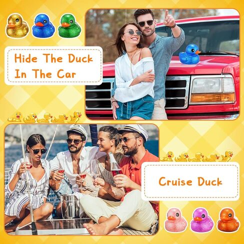 Honoson 6 Pieces Giant Glitter Rubber Ducks 6.89 Inch Big Sparkly Rubber Ducky Jumbo Duck Bathtub Toys with Squeaky Sound for Baby Shower Birthday Party Favor Summer Beach Pool Activity, 6 Colors in Saudi Arabia