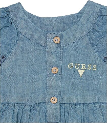 GUESS baby-girls Chambray Top and Embroidered Logo Stretch Jersey Leggings 2 Piece Set in Saudi Arabia