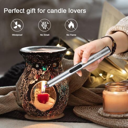 ARECTECH Electric Candle Rechargeable Lighter Arc Plasma Lighters for Candle Kitchen Camping Christmas Type-C Black in Kuwait