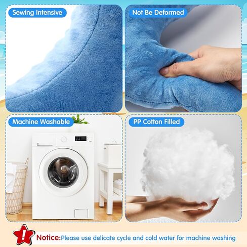 Fumete Starfish Pillow Beach Starfish Shaped Throw Pillows 20'' Star Fish Stuffed Animal Cute Plush Coastal Decor Ocean Star Pillow Plush Cushion for Kid Bedroom Living Room Sofa Couch (Blue, 2 Pcs) in Kuwait