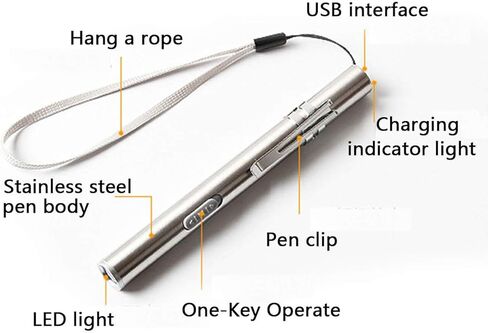 5 حزمة مصباح LED صغير مدمج في بطارية قابلة لإعادة الشحن، كابل شحن USB (كابل USB مرفق) in Kuwait