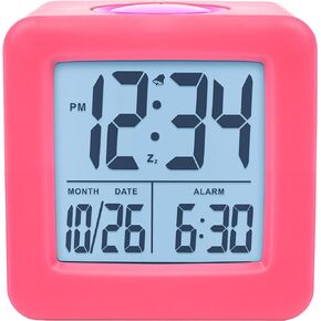 Equity 73005 Blue Soft Cube LCD Alarm Clock with Smart Light