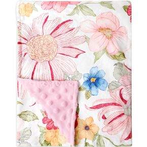 DAYEEBALL بطانيات الأطفال للفتيات والفتيان، بطانية طفل صغير مع طبقة مزدوجة منقط لدعم طفل حديث الولادة، 30x40 بوصة الأرجواني الأزهار بطانية سرير الطفل للحضانة، مقعد سيارة الطفل، والحيوانات الأليفة in Kuwait