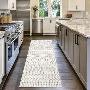 سجاد عداء anidaroel للممر 2x6، سجاد مغربي قابل للغسل غير قابل للانزلاق عداء سجادة المطبخ مع دعم مطاطي، سجادة ناعمة منخفضة الوبر لغرفة النوم، سجادة داخلية لغرفة الغسيل في المدخل in Kuwait