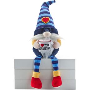 Hug Feel The Love - Dad Gnome Shelf Sitter - هدية للجد، ديكور منزلي جنوم كبير من القطيفة، زخرفة جنوم سويدية، أمنيات جنوم، تمثال هدية جنوم، دمية قطيفة مقاس 22 بوصة - أحبك جدي in Kuwait