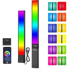 الرئيس التنفيذي ل لوكس عصا اضاءة فيديو LED مع تحكم عن طريق التطبيق، شاشة LCD، الوان كاملة 2500-6500 كلفن، ضوء تصوير احترافي CRI≥95 مع بطارية قابلة لاعادة الشحن 10000mAh، ضوء ملون محمول باليد in Kuwait