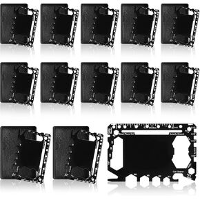 Cholemy 12 Pcs Credit Card Wallet Multitool 46 in 1 Metal Stainless Steel Survival Pocket Tool Bottle Opener MultiPurpose for Husband Boyfriend Adults Men Gifts