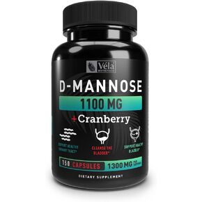 فيلا د-مانوز مع مستخلص التوت البري لصحة المثانة والمسالك البولية* | 1300 مجم لكل جرعة، 150 كبسولة | لا يحتوي على كائنات معدلة وراثيًا، تم اختباره بواسطة طرف ثالث | تنظيف المثانة* in Kuwait