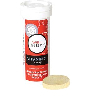 مكمل FizzBenefitz فيتامين C + الزنك القابل للذوبان بنكهة البرتقال - أقراص 1000 مجم يتم إطلاقها كمسحوق في سائل - مثالي للأطفال والكبار الذين يعانون من ابتلاع حبوب منع الحمل in Kuwait