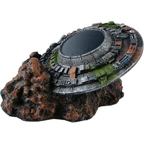 Mairuker Aquarium Decorations Resin UFO Fish Tank Accessories for Fish Tank Micro Flying Saucer Creative Decor Reptile Box Landscaping Ornament in Saudi Arabia