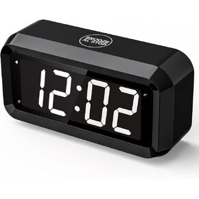 SUPLEDCK Alarm Clock,Digital Alarm Clock for Bedrooms,Battery Operated Clock,Adjustable 3 Brightness,1.2 inch LED Time Display, 12/24Hr, Cordless,Snooze (Black)