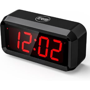 SUPLEDCK Alarm Clock,Digital Alarm Clock for Bedrooms,Battery Operated Clock,Adjustable 3 Brightness,1.2 inch LED Time Display, 12/24Hr, Cordless,Snooze (Black) in Kuwait