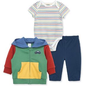 Little Me Clothes for Baby Boys' 3-Piece Hoodie, Shirt and Pant Sets, 0-12 Months
