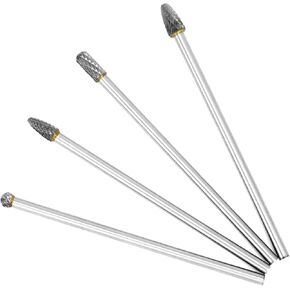 مجموعة 4 قطع من QWORK بطول 6 بوصات من كربيد التنجستين - ساق 6 مم، أداة متعددة الاستخدامات لتصنيع القوالب والشطب ونحت الخشب المعدني وطحن وتلميع in Kuwait