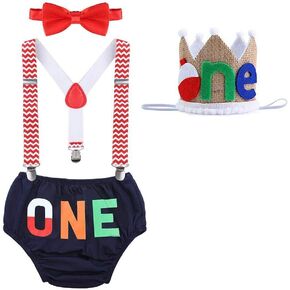 FYMNSI Baby Boy Dinosaur 1st Birthday Outfit Fishing Party Cake Smash Shorts Suspenders Bowtie Hat Dino Photo Props Costume in Kuwait