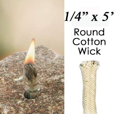 1/4" x 5' Wick It Up with US 1/4" Inch by 5' Feet Round Braided Cotton Replacement Wick Kerosene Alcohol Oil Lamp Candle Lamp Burner Lantern Stove 003 in Kuwait