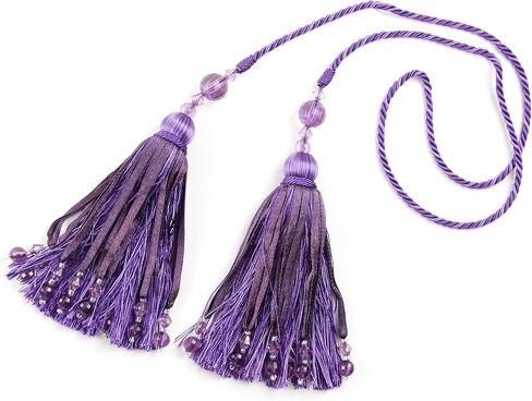 Kenney Tweener Jeweled Tassel Rope Window Curtain Tieback, Purple 21-Inch in Saudi Arabia