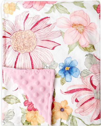 DAYEEBALL بطانيات الأطفال للفتيات والفتيان، بطانية طفل صغير مع طبقة مزدوجة منقط لدعم طفل حديث الولادة، 30x40 بوصة الأرجواني الأزهار بطانية سرير الطفل للحضانة، مقعد سيارة الطفل، والحيوانات الأليفة in Kuwait