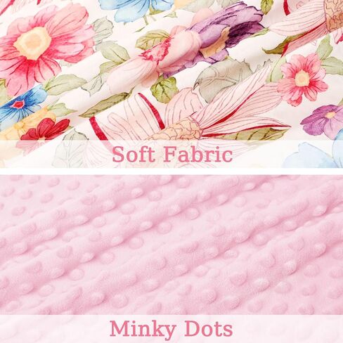 DAYEEBALL بطانيات الأطفال للفتيات والفتيان، بطانية طفل صغير مع طبقة مزدوجة منقط لدعم طفل حديث الولادة، 30x40 بوصة الأرجواني الأزهار بطانية سرير الطفل للحضانة، مقعد سيارة الطفل، والحيوانات الأليفة in Kuwait