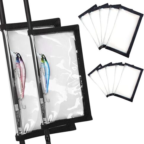 10 قطع من أغلفة طُعم الصيد من YIYUE، أغطية طُعم PVC شفافة، حامي تخزين طُعم الصيد المتين، واقي خطاف الصيد، لفافات طُعم الصيد (5L+5M) in Kuwait