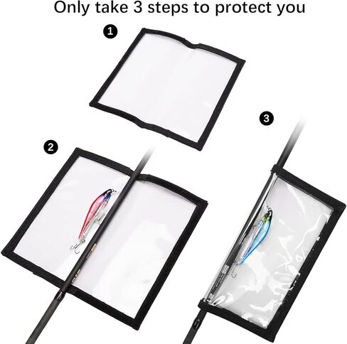 10 قطع من أغلفة طُعم الصيد من YIYUE، أغطية طُعم PVC شفافة، حامي تخزين طُعم الصيد المتين، واقي خطاف الصيد، لفافات طُعم الصيد (5L+5M) in Kuwait