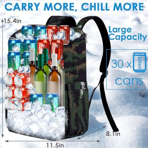 Cooler Backpack,Leak Proof 30 Cans Insulated Backpack for Men and Women, Soft Backpack Coolers for Beach, Camping, Lunch, Hiking, Picnic, Fishing Camo in Kuwait