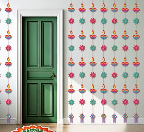 ديكورات ديوالي من إندوتريب للمنزل، 6 قطع من الزخارف الورقية المعلقة لديوالي، ديكور الباب الأمامي، ديكور خلفية ديوالي، لافتة ديوالي السعيدة، خلفيات ديوالي للجدار، ديكور ديوالي، ديكور ديوالي in Kuwait
