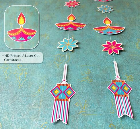 ديكورات ديوالي من إندوتريب للمنزل، 6 قطع من الزخارف الورقية المعلقة لديوالي، ديكور الباب الأمامي، ديكور خلفية ديوالي، لافتة ديوالي السعيدة، خلفيات ديوالي للجدار، ديكور ديوالي، ديكور ديوالي in Kuwait