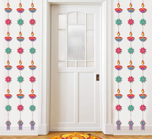 ديكورات ديوالي من إندوتريب للمنزل، 6 قطع من الزخارف الورقية المعلقة لديوالي، ديكور الباب الأمامي، ديكور خلفية ديوالي، لافتة ديوالي السعيدة، خلفيات ديوالي للجدار، ديكور ديوالي، ديكور ديوالي in Kuwait