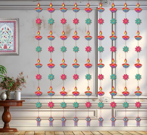 ديكورات ديوالي من إندوتريب للمنزل، 6 قطع من الزخارف الورقية المعلقة لديوالي، ديكور الباب الأمامي، ديكور خلفية ديوالي، لافتة ديوالي السعيدة، خلفيات ديوالي للجدار، ديكور ديوالي، ديكور ديوالي in Kuwait