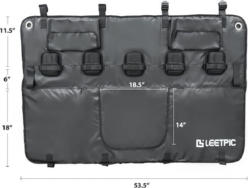 LEETPIC Heavy Duty Outdoors Tailgate Pad for Mountain Bike, Tailgate Protection Pad with Tool Pockets for Medium Size Pickup Trucks Carry up to 5 Bikes in Saudi Arabia