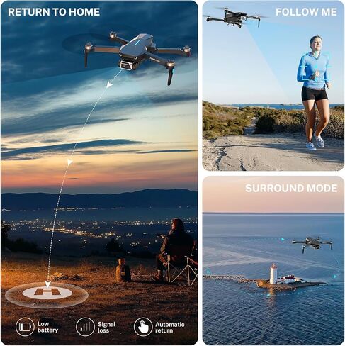 طائرات بدون طيار HANNVIW H220 GPS مع كاميرا للبالغين 4K، أقل من 249 جرام، طائرة بدون طيار لنقل الفيديو طويلة المدى 5G، RC كوادكوبتر مع محرك بدون فرش، عودة تلقائية إلى المنزل، اتبعني، للمبتدئين in Kuwait