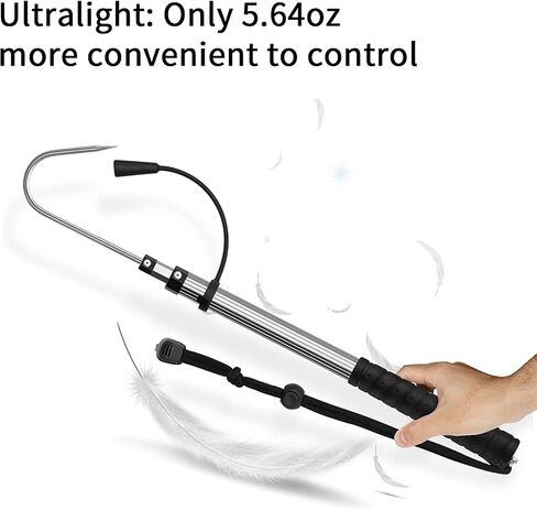 SAN LIKE Telescopic Fishing Gaff,Aluminum/Fiberglass Pole with Nonslip Handle,Stainless Steel Hook with M8 Screw, Fish Gaff can Float When Extending in Saudi Arabia