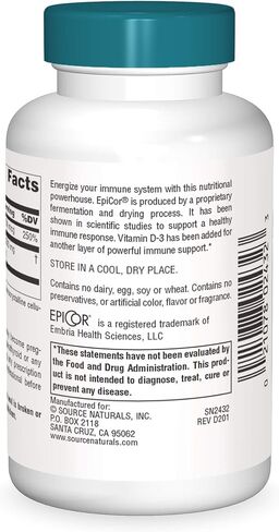 Source Naturals Wellness EpiCor with Vitamin D-3 for Heightened Immune Defense* - 30 Capsules in Saudi Arabia