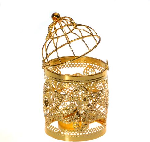 Decorative Candle Lanterns,Small Metal Birdcage Candle Holders,Hanging Tealight, Vintage Centerpieces for Wedding & Party in Kuwait