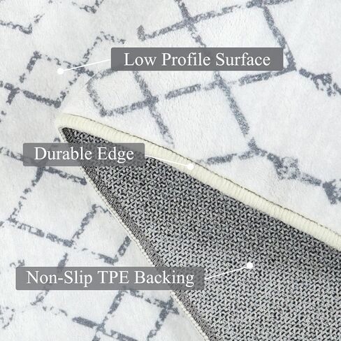 سجاد عداء anidaroel للممر 2x6، سجاد مغربي قابل للغسل غير قابل للانزلاق عداء سجادة المطبخ مع دعم مطاطي، سجادة ناعمة منخفضة الوبر لغرفة النوم، سجادة داخلية لغرفة الغسيل في المدخل in Kuwait