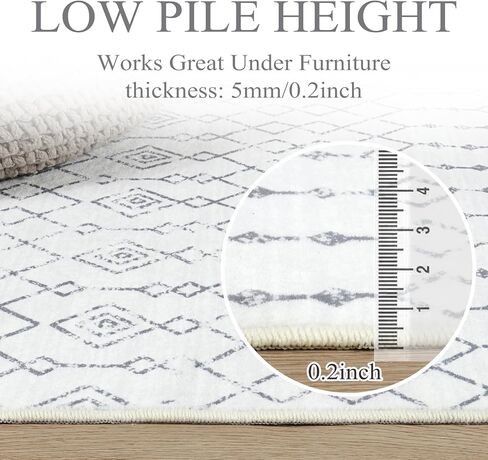 سجاد عداء anidaroel للممر 2x6، سجاد مغربي قابل للغسل غير قابل للانزلاق عداء سجادة المطبخ مع دعم مطاطي، سجادة ناعمة منخفضة الوبر لغرفة النوم، سجادة داخلية لغرفة الغسيل في المدخل in Kuwait