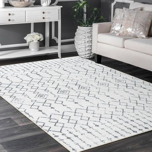 سجاد عداء anidaroel للممر 2x6، سجاد مغربي قابل للغسل غير قابل للانزلاق عداء سجادة المطبخ مع دعم مطاطي، سجادة ناعمة منخفضة الوبر لغرفة النوم، سجادة داخلية لغرفة الغسيل في المدخل in Kuwait