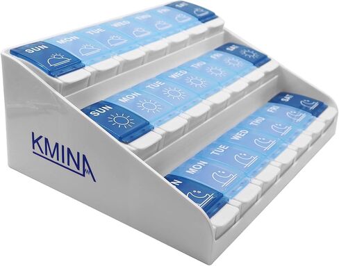 KMINA - Weekly Pill Organizer 1 Time a Day, Pill Boxes 7 Day 1 Time a Day, Large Pill Boxes and Organizer 1 Time a Day, Pill Container 7 Day in Saudi Arabia