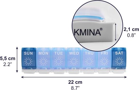 KMINA - Weekly Pill Organizer 1 Time a Day, Pill Boxes 7 Day 1 Time a Day, Large Pill Boxes and Organizer 1 Time a Day, Pill Container 7 Day in Saudi Arabia