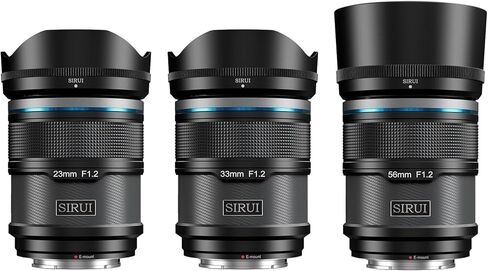 مجموعة عدسات التركيز التلقائي SIRUI Sniper، 23 مم، 33 مم، 56 مم، F1.2 عدسة كاميرا APS-C بزاوية واسعة لسلسلة A5 A6 A7 FX A9 ZV-E (حامل E، أسود) in Kuwait