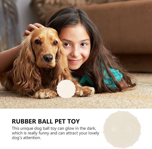 Ipetboom 2Pieces Dog Glow Ball Toys,2 Inch Diameter Squeaky Dog Toy Balls Puppy Chew Toys for Teething, Dog Biting Ball Toy Dog Interactive Fetch Toys in Kuwait