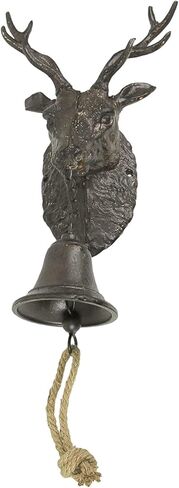 تصميمات مميزة لجرس عشاء غزال من الحديد الزهر للتركيب على الحائط - معدن الصدأ باتينا داخلي وخارجي معلق ديكور للمنزل، ديكور المنزل في المقصورة - أجراس العشاء، أجراس معلقة، جرس الشرفة من الحديد الزهر in Kuwait